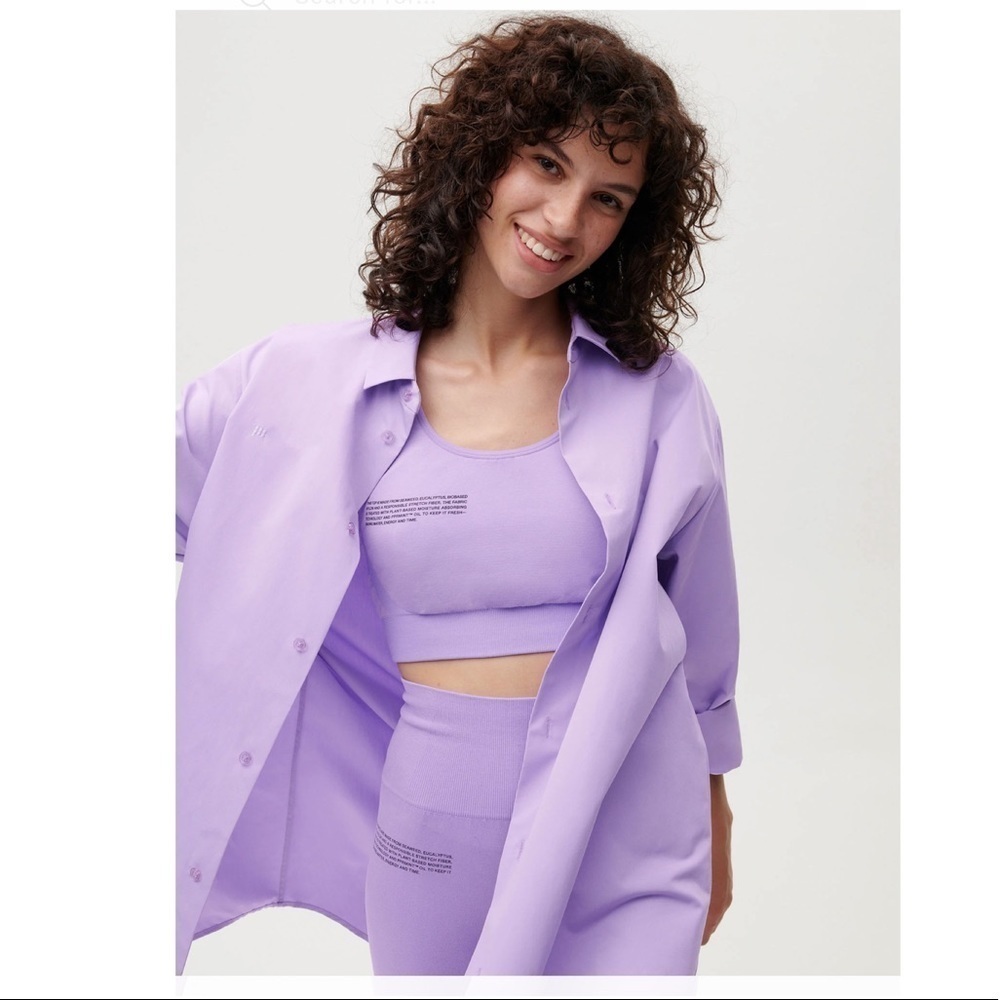 Pangaia Collared Shirt In Orchid Purple — image 2 of 8